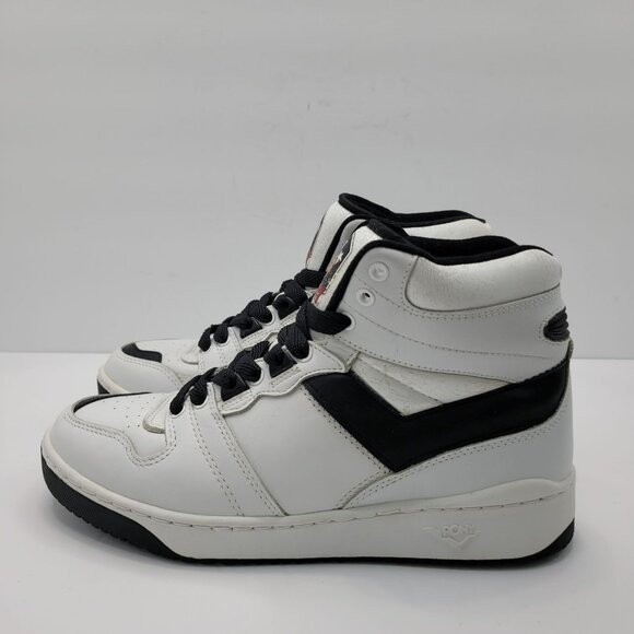 Vintage Pony Specialist White Black High Top Men\'s Basketball Shoes US Size 10.5 main image 6